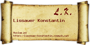Lissauer Konstantin névjegykártya